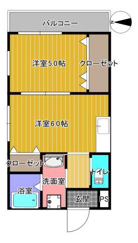 ラ・モーダ梅津(1DK/3階)の間取り写真