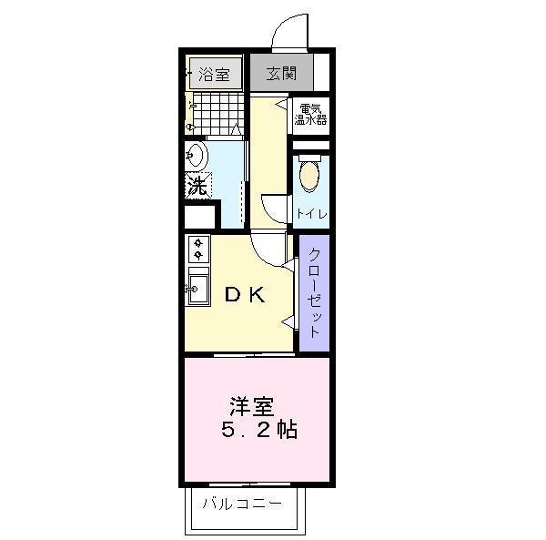 アインスフィア(1K/1階)の間取り写真