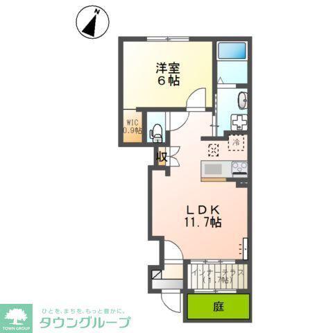 ＪＲ五日市線 武蔵増戸駅 徒歩17分 2階建 築6年(1LDK/1階)の間取り写真