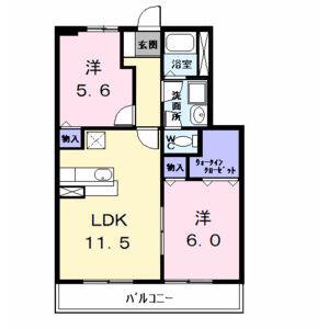 カトルセゾン五反田Ⅲ(2LDK/1階)の間取り写真