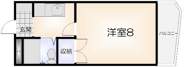 メゾンオレンジ2(1K/3階)の間取り写真