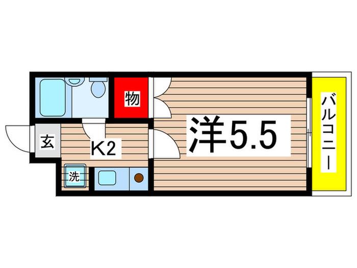 リエス中野島(ワンルーム/4階)の間取り写真