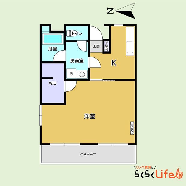 オークヒル元住吉(1K/3階)の間取り写真