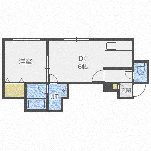 プラウド西町(1LDK/2階)の間取り写真