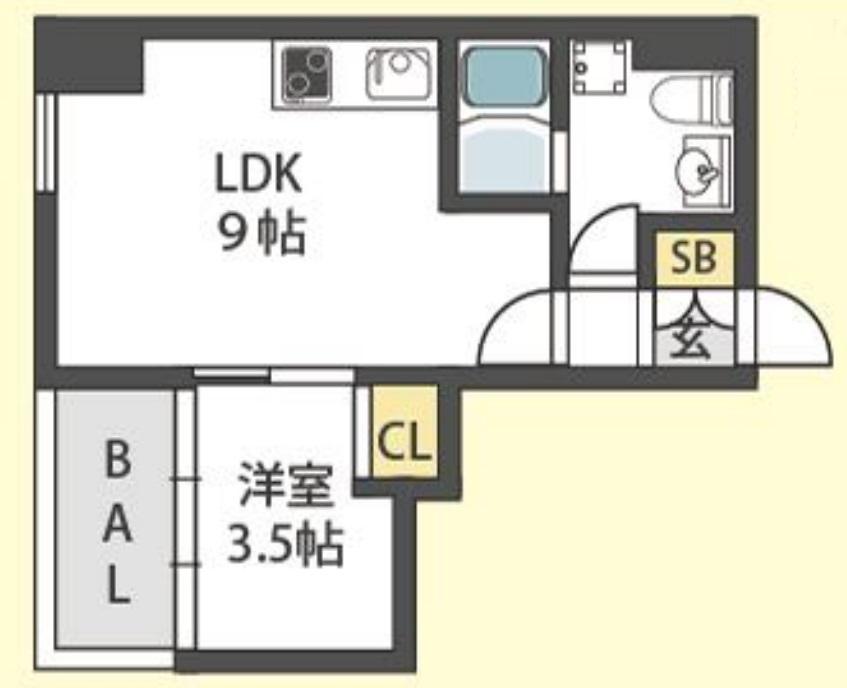 JESUS SQUARE NIPPONBASHI(1LDK/3階)の間取り写真