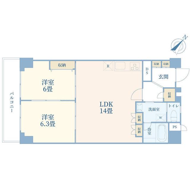 マンション清水台(2LDK/3階)の間取り写真