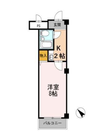 エメラルドリーフ(1K/1階)の間取り写真