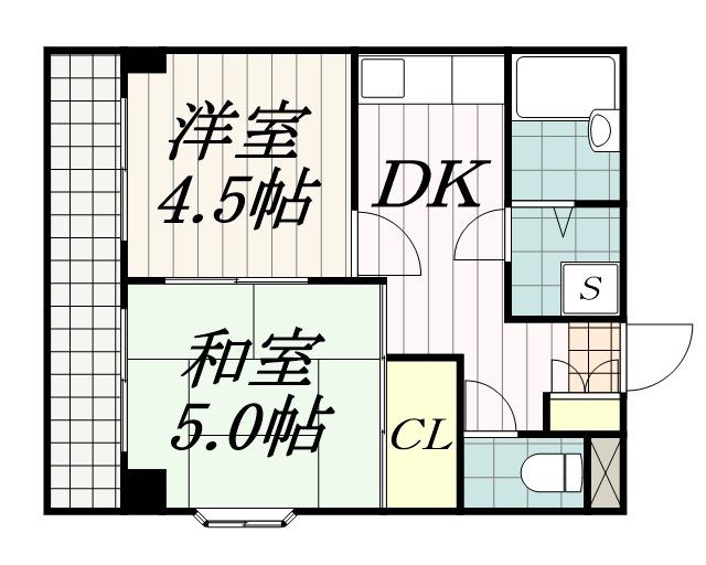 新栄ビル(2DK/2階)の間取り写真