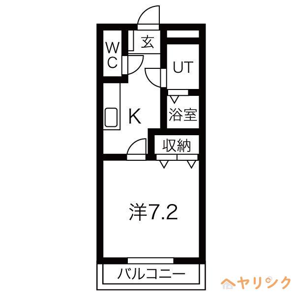 ファーレ(1K/2階)の間取り写真