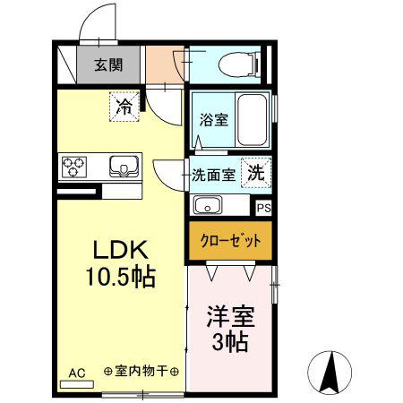 MONADSASAZUKA(1LDK/1階)の間取り写真