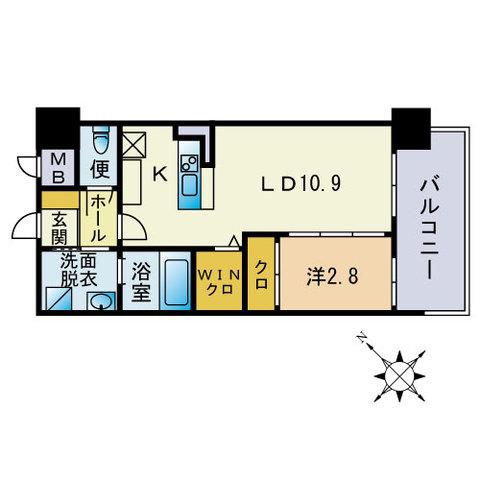 ウェルフォート比恵4番館(1LDK/8階)の間取り写真
