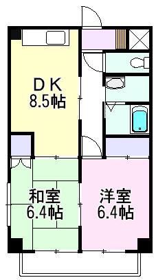 メルベイユ北上II(2DK/5階)の間取り写真