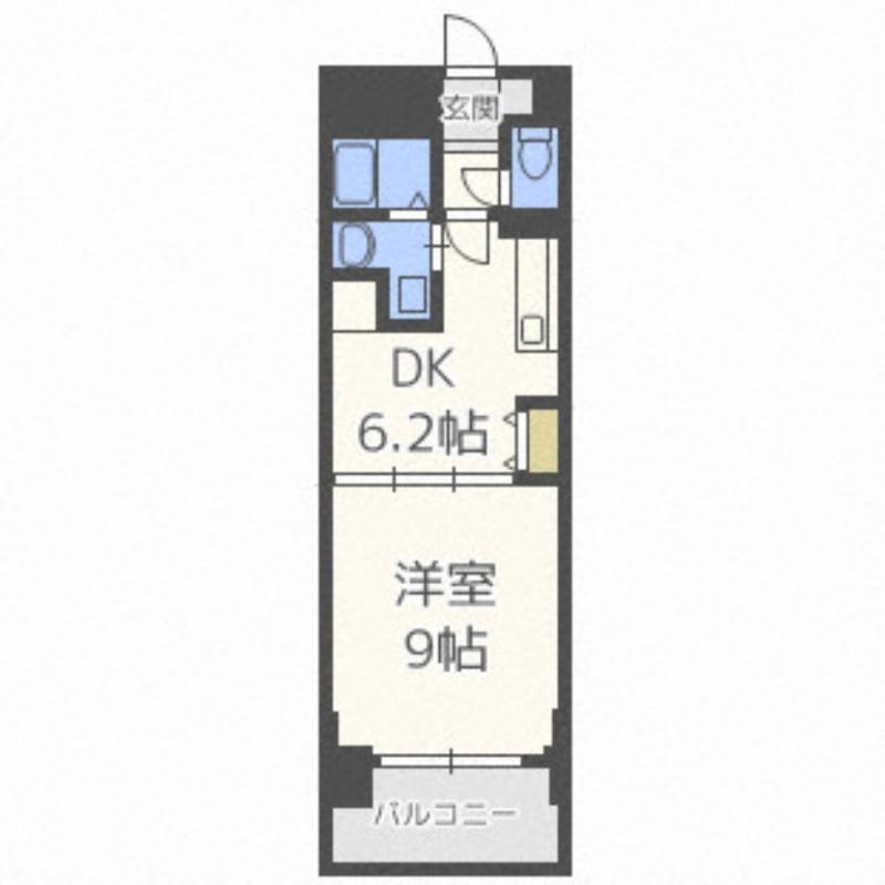 FLAT-A(1DK/3階)の間取り写真