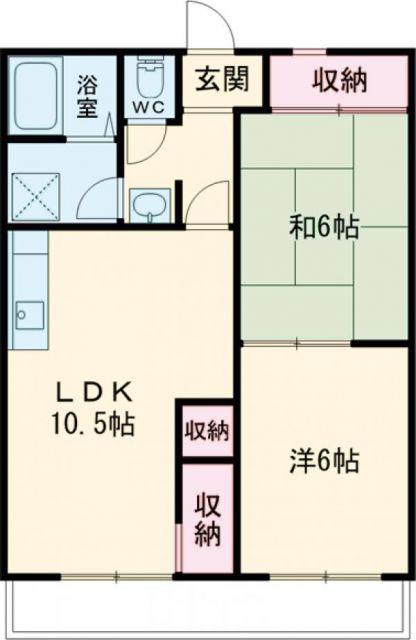 第2丸米ハイツ(2LDK/1階)の間取り写真
