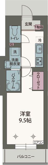 ベルウッドII(1K/4階)の間取り写真