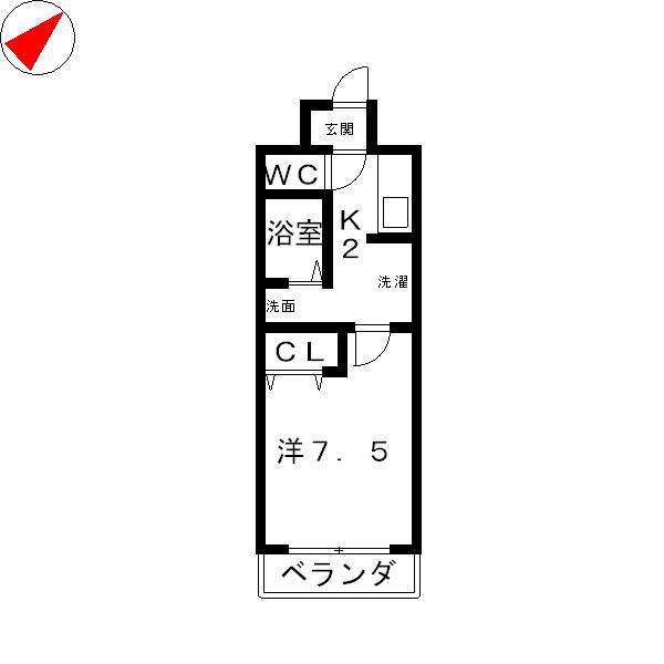エクセレント吉田(1K/4階)の間取り写真