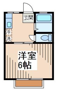 アルムハイツ(1K/1階)の間取り写真