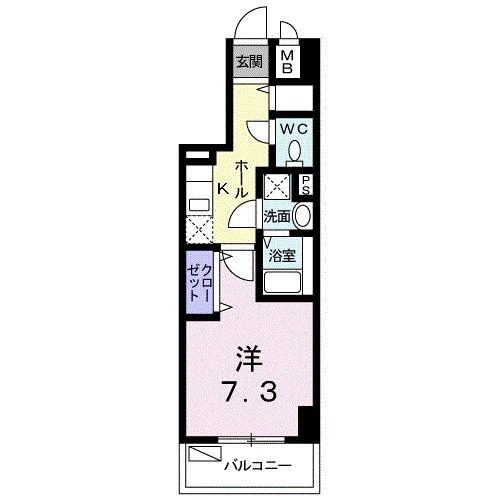 アプリーレ 本厚木(1K/6階)の間取り写真