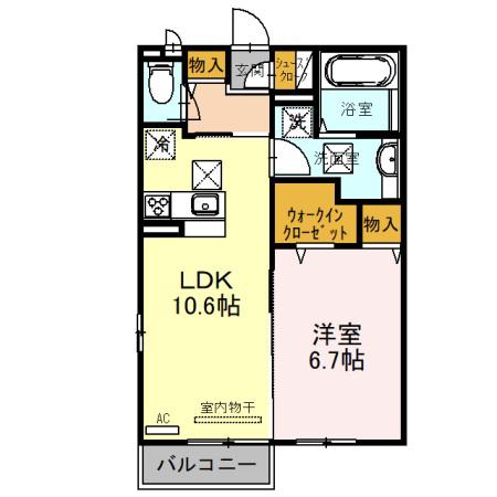 シャーロット壱番館(1LDK/1階)の間取り写真