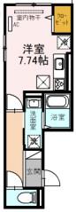 D-ROOMクロス(ワンルーム/1階)の間取り写真