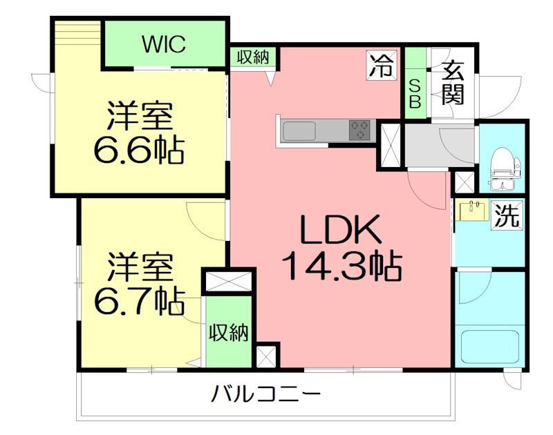 アメージングエミネンス(2LDK/3階)の間取り写真