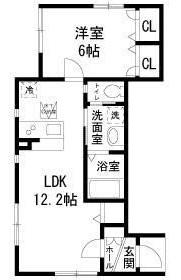 ベルメゾンI(1LDK/1階)の間取り写真