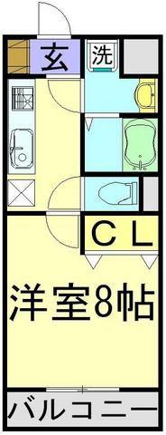 スクエア(1K/1階)の間取り写真