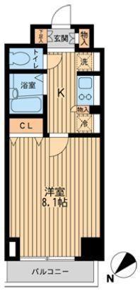CASSIA KAWASAKI RESIDENCE(1K/7階)の間取り写真