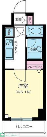 パレステュディオ渋谷ウエスト(1K/9階)の間取り写真