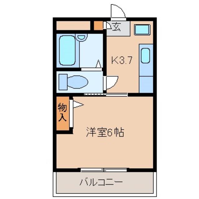 シャトル99(1K/3階)の間取り写真