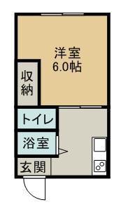 サンシティ久世原(1K/2階)の間取り写真