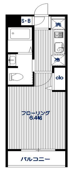 フォンティーヌ明大前(1K/1階)の間取り写真