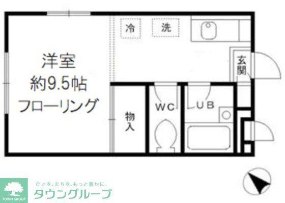 ウィンド フォート B棟(ワンルーム/1階)の間取り写真
