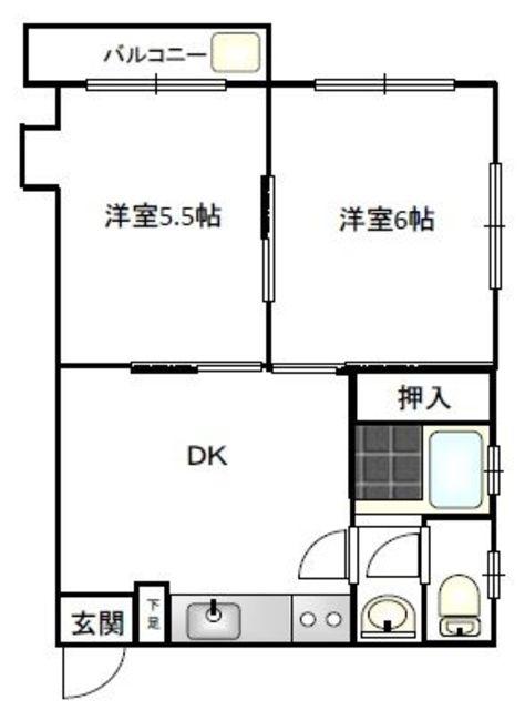 スプリング皿山(2DK/4階)の間取り写真