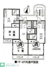 エポリアム西調布(1DK/2階)の間取り写真