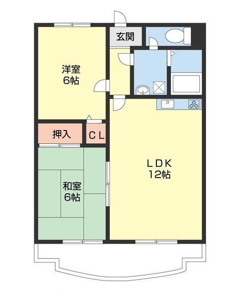 ベルハウス布施屋(2LDK/3階)の間取り写真
