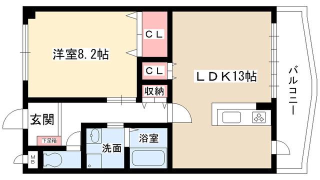 アベニュー大針(1LDK/3階)の間取り写真