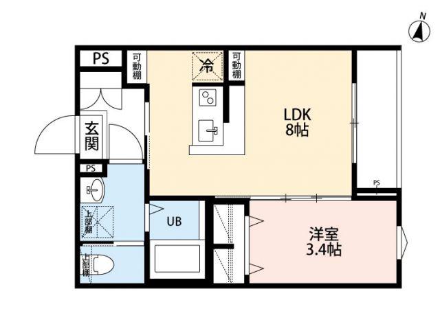 ROBOT HOME 与野本町(1LDK/3階)の間取り写真