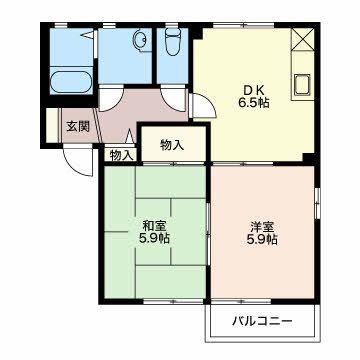フォーレスしらかば(2DK/1階)の間取り写真