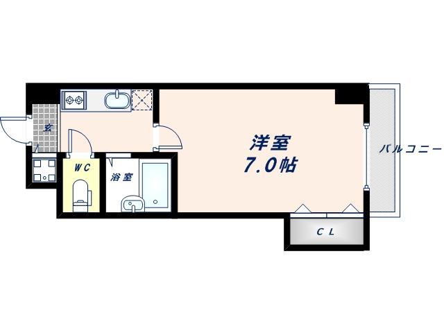 シティスパイアー布施(1K/7階)の間取り写真