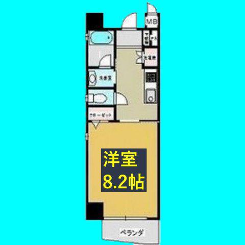 セレニティー金山(1K/8階)の間取り写真