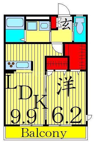 BONHEUR 1(1LDK/1階)の間取り写真