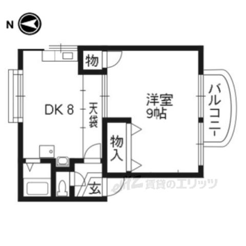 レグメントダム(1DK/1階)の間取り写真