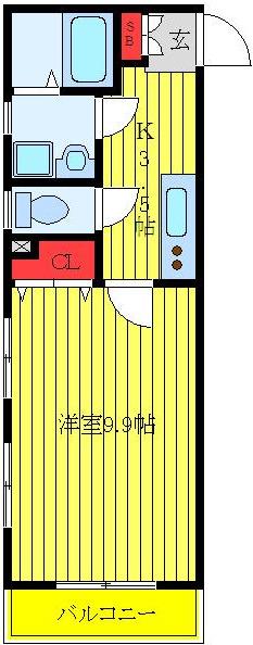 ルミエール(1K/2階)の間取り写真