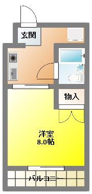 レジデンス曳馬III(1K/3階)の間取り写真
