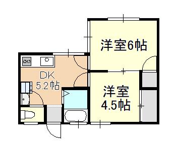 イマデコーポ(2K/2階)の間取り写真