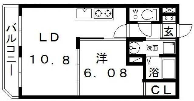 ジョイコート家七(1LDK/5階)の間取り写真