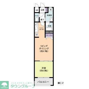 BPRレジデンス金山(1LDK/6階)の間取り写真