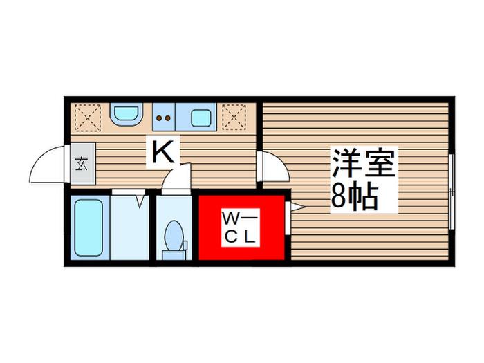 AMBITION本千葉(1K/1階)の間取り写真