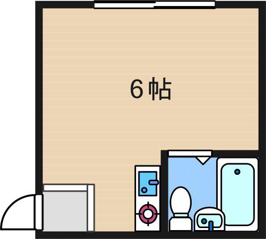 万代住之江コーポ(ワンルーム/4階)の間取り写真